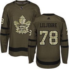 Men's Adidas Toronto Maple Leafs #78 Timothy Liljegren Authentic Green Salute to Service NHL Jersey