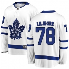 Men's Toronto Maple Leafs #78 Timothy Liljegren Authentic White Away Fanatics Branded Breakaway NHL Jersey