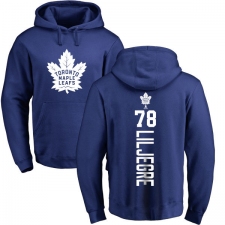 NHL Adidas Toronto Maple Leafs #78 Timothy Liljegren Royal Blue Backer Pullover Hoodie