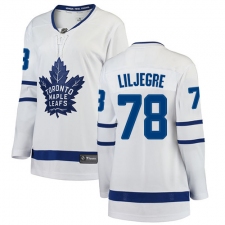 Women's Toronto Maple Leafs #78 Timothy Liljegren Authentic White Away Fanatics Branded Breakaway NHL Jersey