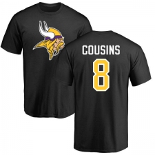 NFL Nike Minnesota Vikings #8 Kirk Cousins Black Name & Number Logo T-Shirt
