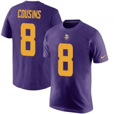 NFL Nike Minnesota Vikings #8 Kirk Cousins Purple Rush Pride Name & Number T-Shirt