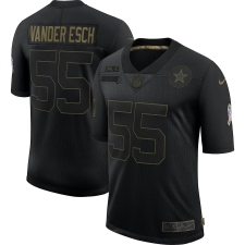 Men's Dallas Cowboys #55 Leighton Vander Esch Black 2020 Salute To Service Limited Jersey