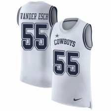 Men's Nike Dallas Cowboys #55 Leighton Vander Esch White Rush Player Name & Number Tank Top NFL Jersey