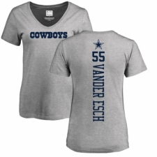 NFL Women's Nike Dallas Cowboys #55 Leighton Vander Esch Ash Backer V-Neck T-Shirt