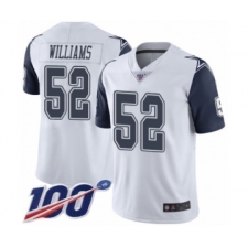 Men's Dallas Cowboys #52 Connor Williams Limited White Rush Vapor Untouchable 100th Season Football Jersey