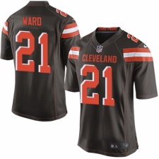 Men's Nike Cleveland Browns #21 Denzel Ward Game Brown Team Color NFL Jersey