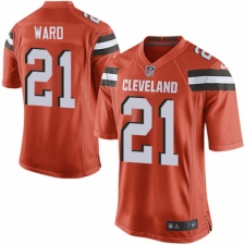 Men's Nike Cleveland Browns #21 Denzel Ward Game Orange Alternate NFL Jersey