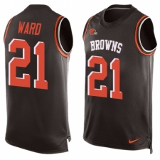 Men's Nike Cleveland Browns #21 Denzel Ward Limited Brown Player Name & Number Tank Top NFL Jersey