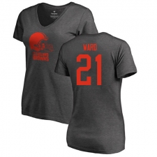 NFL Women's Nike Cleveland Browns #21 Denzel Ward Ash One Color T-Shirt
