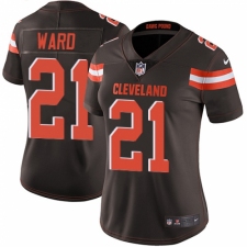 Women's Nike Cleveland Browns #21 Denzel Ward Brown Team Color Vapor Untouchable Limited Player NFL Jersey