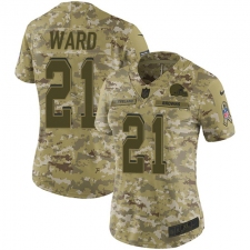 Women's Nike Cleveland Browns #21 Denzel Ward Limited Camo 2018 Salute to Service NFL Jersey