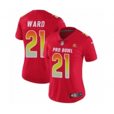Women's Nike Cleveland Browns #21 Denzel Ward Limited Red AFC 2019 Pro Bowl NFL Jersey