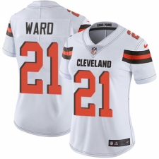 Women's Nike Cleveland Browns #21 Denzel Ward White Vapor Untouchable Limited Player NFL Jersey