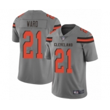 Youth Cleveland Browns #21 Denzel Ward Limited Gray Inverted Legend Football Jersey