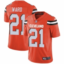 Youth Nike Cleveland Browns #21 Denzel Ward Orange Alternate Vapor Untouchable Limited Player NFL Jersey