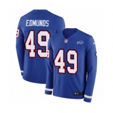 Youth Nike Buffalo Bills #49 Tremaine Edmunds Limited Royal Blue Therma Long Sleeve NFL Jersey