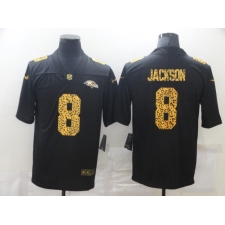 Men's Baltimore Ravens #8 Lamar Jackson Black Nike Leopard Print Limited Jersey