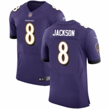Men's Nike Baltimore Ravens #8 Lamar Jackson Purple Elite Player NFL Jersey