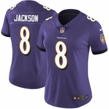 Women's Nike Baltimore Ravens #8 Lamar Jackson Purple Team Color Vapor Untouchable Elite Player NFL Jersey