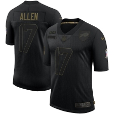 Men's Buffalo Bills #17 Josh Allen Black Nike 2020 Salute To Service Limited Jersey