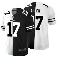 Men's Buffalo Bills #17 Josh Allen Black White Limited Split Fashion Football Jersey