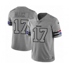 Men's Buffalo Bills #17 Josh Allen Limited Gray Team Logo Gridiron Football Jersey