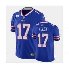 Men's Buffalo Bills #17 Josh Allen With C Patch Royal Vapor Untouchable Limited Stitched Jersey