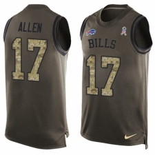 Men's Nike Buffalo Bills #17 Josh Allen Limited Green Salute to Service Tank Top NFL Jersey