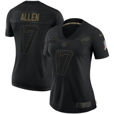 Women's Buffalo Bills #17 Josh Allen Black Nike 2020 Salute To Service Limited Jersey