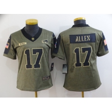 Women's Buffalo Bills #17 Josh Allen Nike Olive 2021 Salute To Service Limited Player Jersey