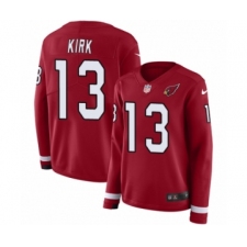 Women's Nike Arizona Cardinals #13 Christian Kirk Limited Red Therma Long Sleeve NFL Jersey