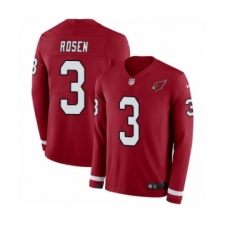 Men's Nike Arizona Cardinals #3 Josh Rosen Limited Red Therma Long Sleeve NFL Jersey