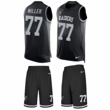 Men's Nike Oakland Raiders #77 Kolton Miller Limited Black Tank Top Suit NFL Jersey