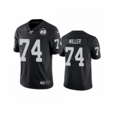 Women's Oakland Raiders #74 Kolton Miller Black 60th Anniversary Vapor Untouchable Limited Player 100th Season Football Jersey