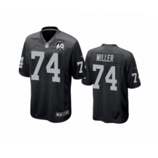 Youth Oakland Raiders #74 Kolton Miller Game Black 60th Anniversary Team Color Football Jersey