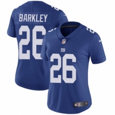 Women's Nike New York Giants #26 Saquon Barkley Royal Blue Team Color Vapor Untouchable Elite Player NFL Jersey