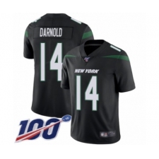 Men's New York Jets #14 Sam Darnold Black Alternate Vapor Untouchable Limited Player 100th Season Football Jersey