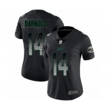 Women's New York Jets #14 Sam Darnold Limited Black Smoke Fashion Football Jersey