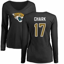 NFL Women's Nike Jacksonville Jaguars #17 DJ Chark Black Name & Number Logo Slim Fit Long Sleeve T-Shirt