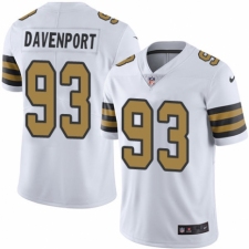 Men's Nike New Orleans Saints #93 Marcus Davenport Limited White Rush Vapor Untouchable NFL Jersey