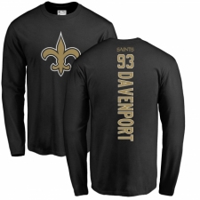 NFL Nike New Orleans Saints #93 Marcus Davenport Black Backer Long Sleeve T-Shirt