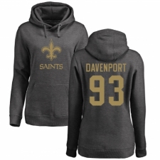 NFL Women's Nike New Orleans Saints #93 Marcus Davenport Ash One Color Pullover Hoodie