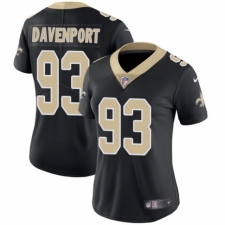 Women's Nike New Orleans Saints #93 Marcus Davenport Black Team Color Vapor Untouchable Limited Player NFL Jersey