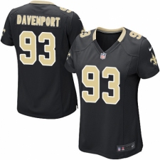 Women's Nike New Orleans Saints #93 Marcus Davenport Game Black Team Color NFL Jersey