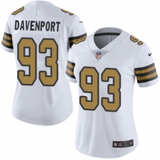 Women's Nike New Orleans Saints #93 Marcus Davenport Limited White Rush Vapor Untouchable NFL Jersey
