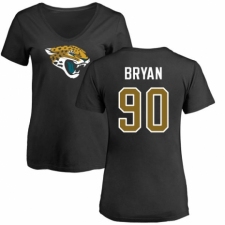 NFL Women's Nike Jacksonville Jaguars #90 Taven Bryan Black Name & Number Logo Slim Fit T-Shirt