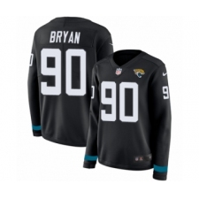Women's Nike Jacksonville Jaguars #90 Taven Bryan Limited Black Therma Long Sleeve NFL Jersey