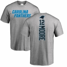 NFL Nike Carolina Panthers #12 D.J. Moore Ash Backer T-Shirt