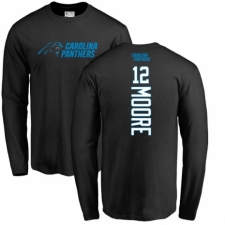 NFL Nike Carolina Panthers #12 D.J. Moore Black Backer Long Sleeve T-Shirt